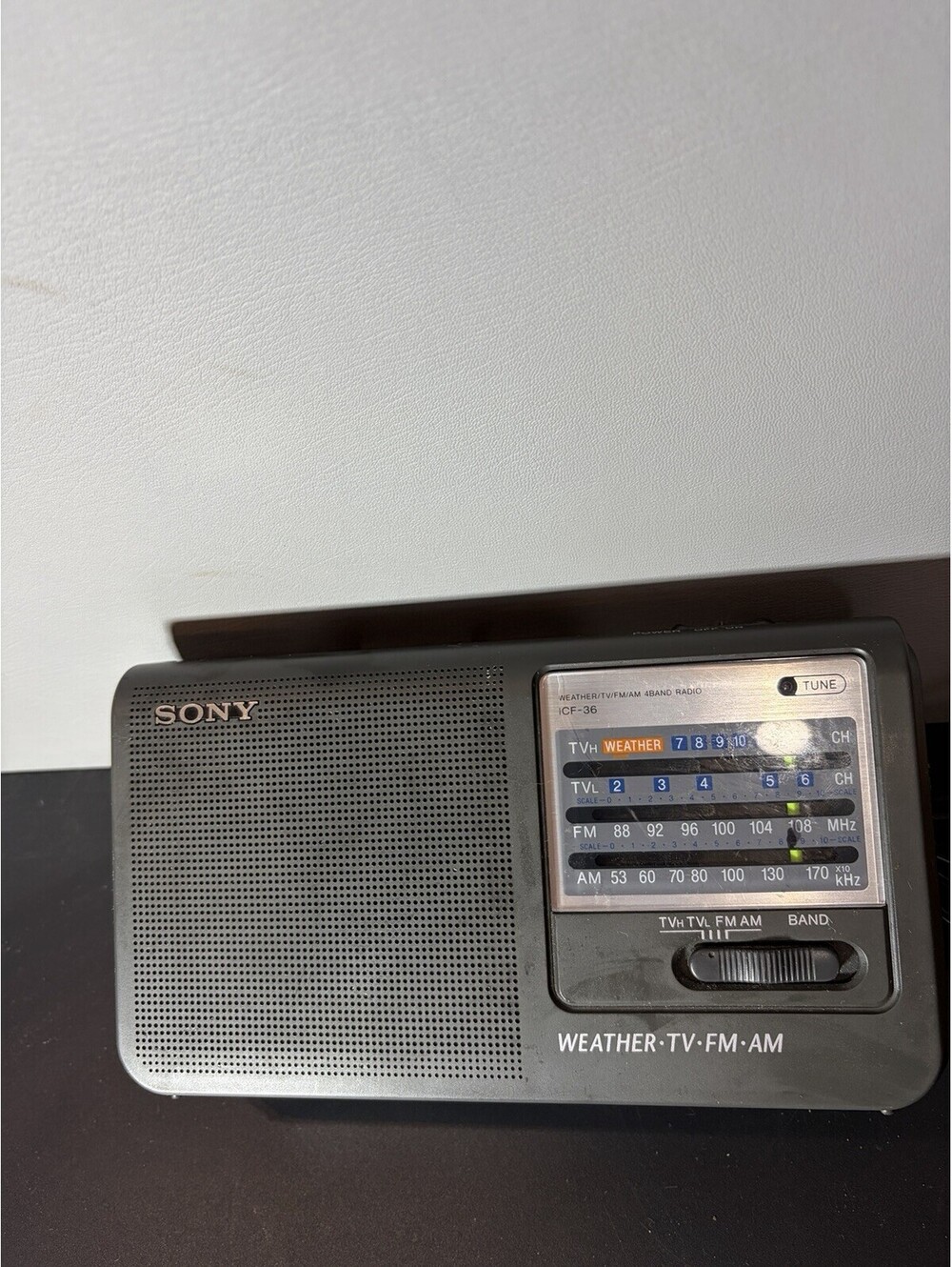 Vintage Sony, ICF-36, Weather TV FM /AM 4 Band Portable Radio